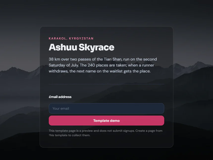 Ashuu Skyrace — Race Waitlist