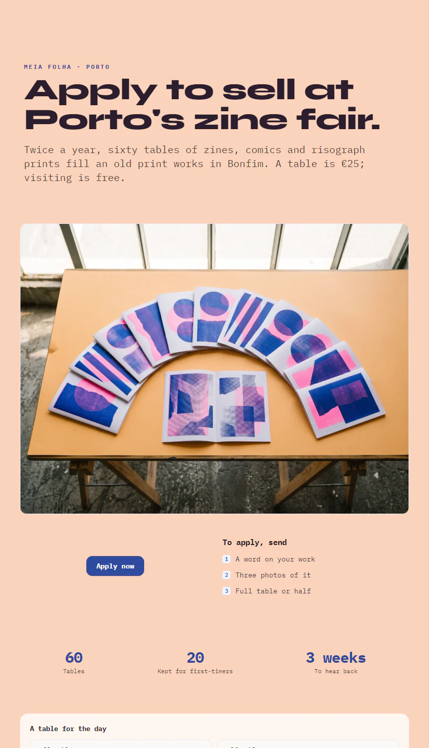 The demo page of this template