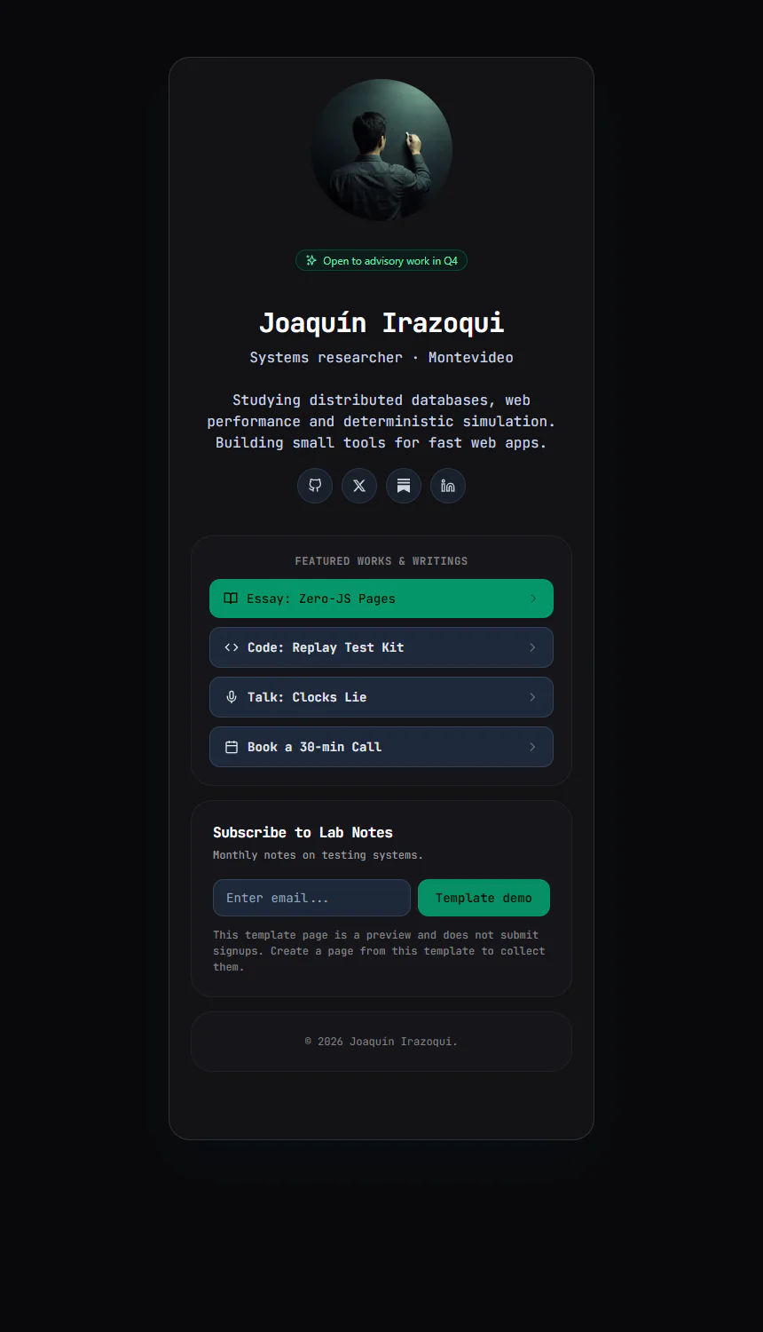 Mono Bio — Minimal Monochrome Profile