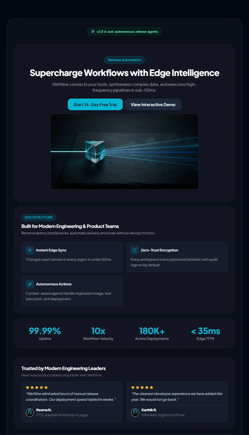Weftline — SaaS Launch Page