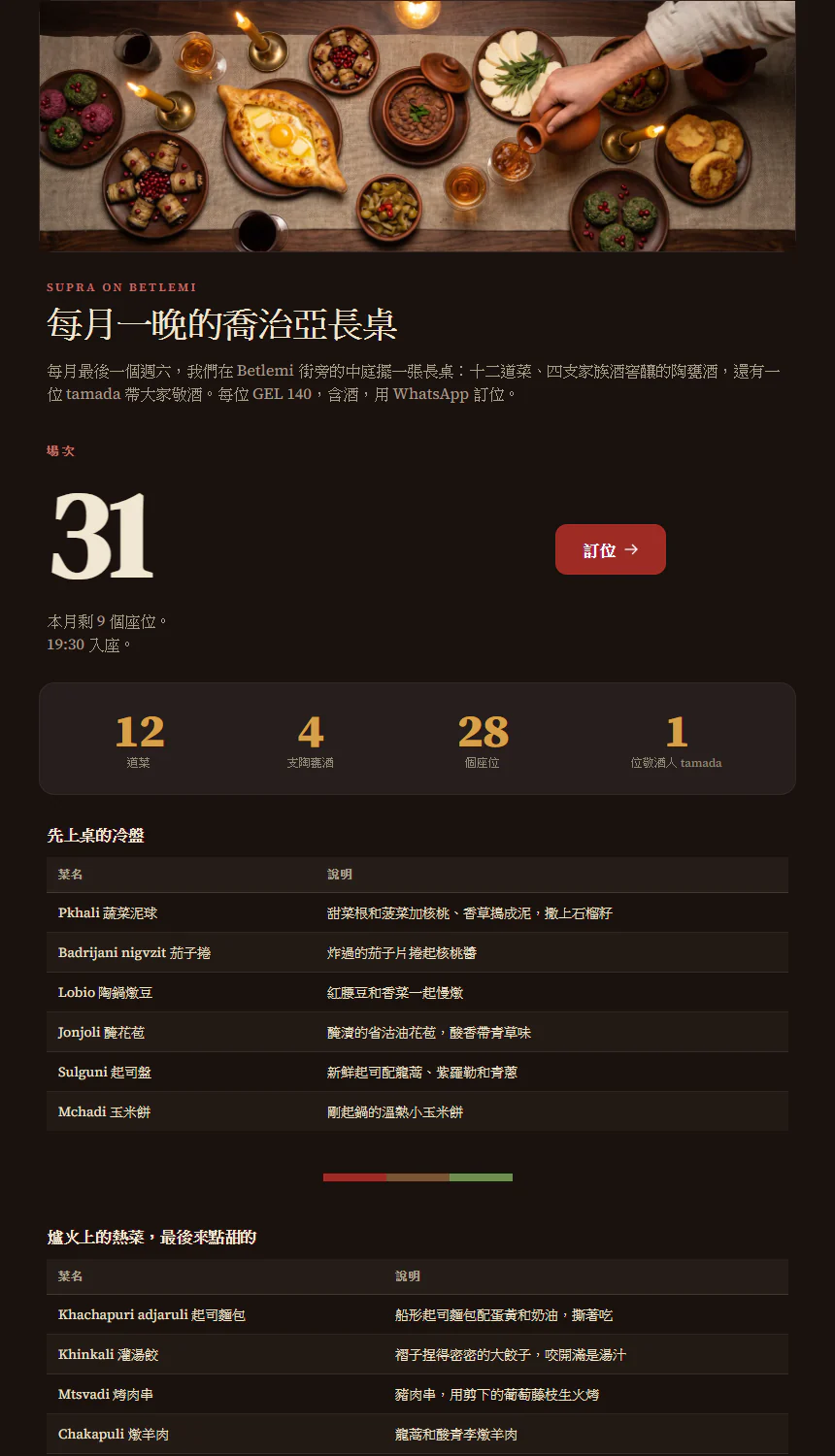 這款範本的範例頁面