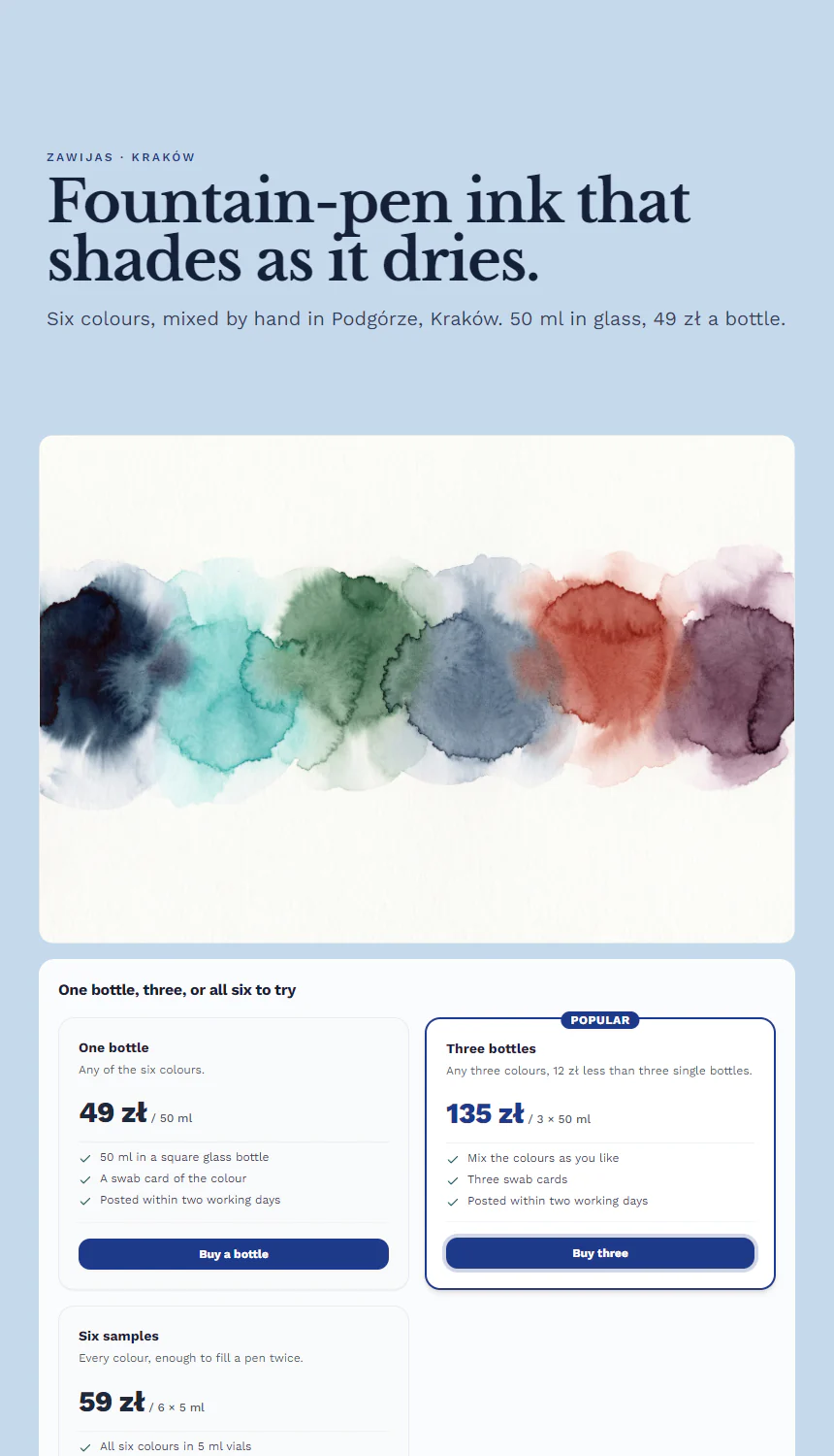 The demo page of this template
