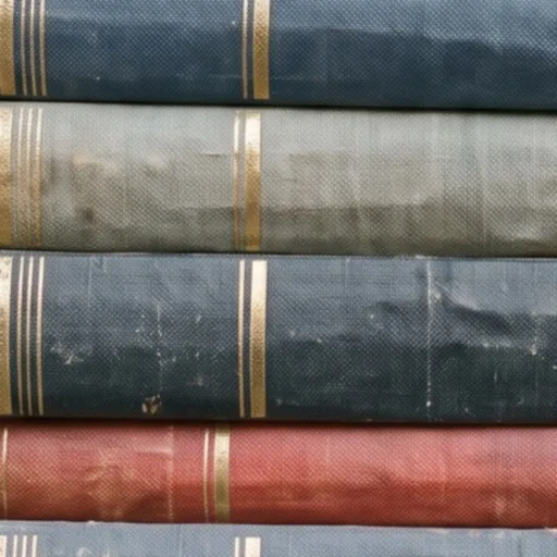 Kagoj Books 的標誌：平放的四本舊布面書脊，石板藍、灰和磚紅色